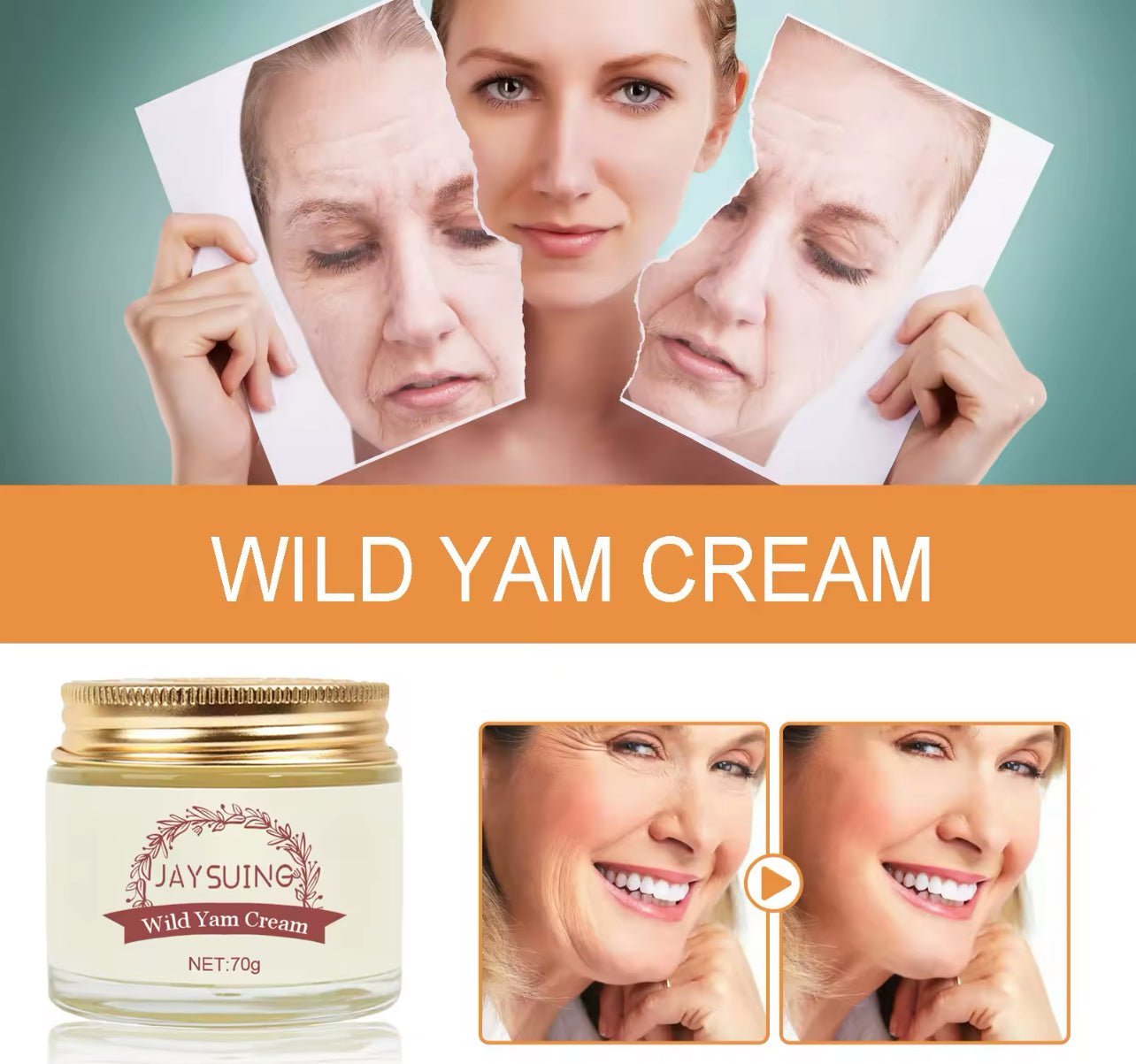 Wild Yam Facial Firming Cream Anti-Aging & Hydrating Face Moisturizer