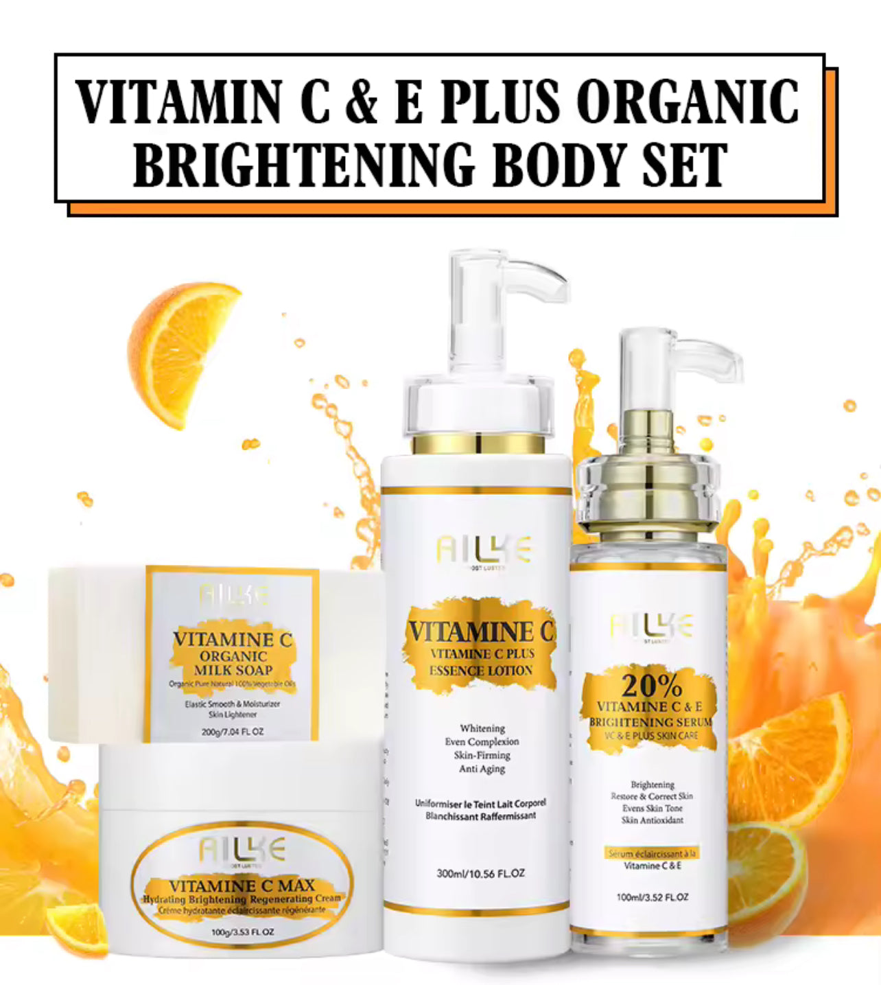 Lightening Body Cream Vitamin C & Hyaluronic Acid Hydrating & Ton Correcting