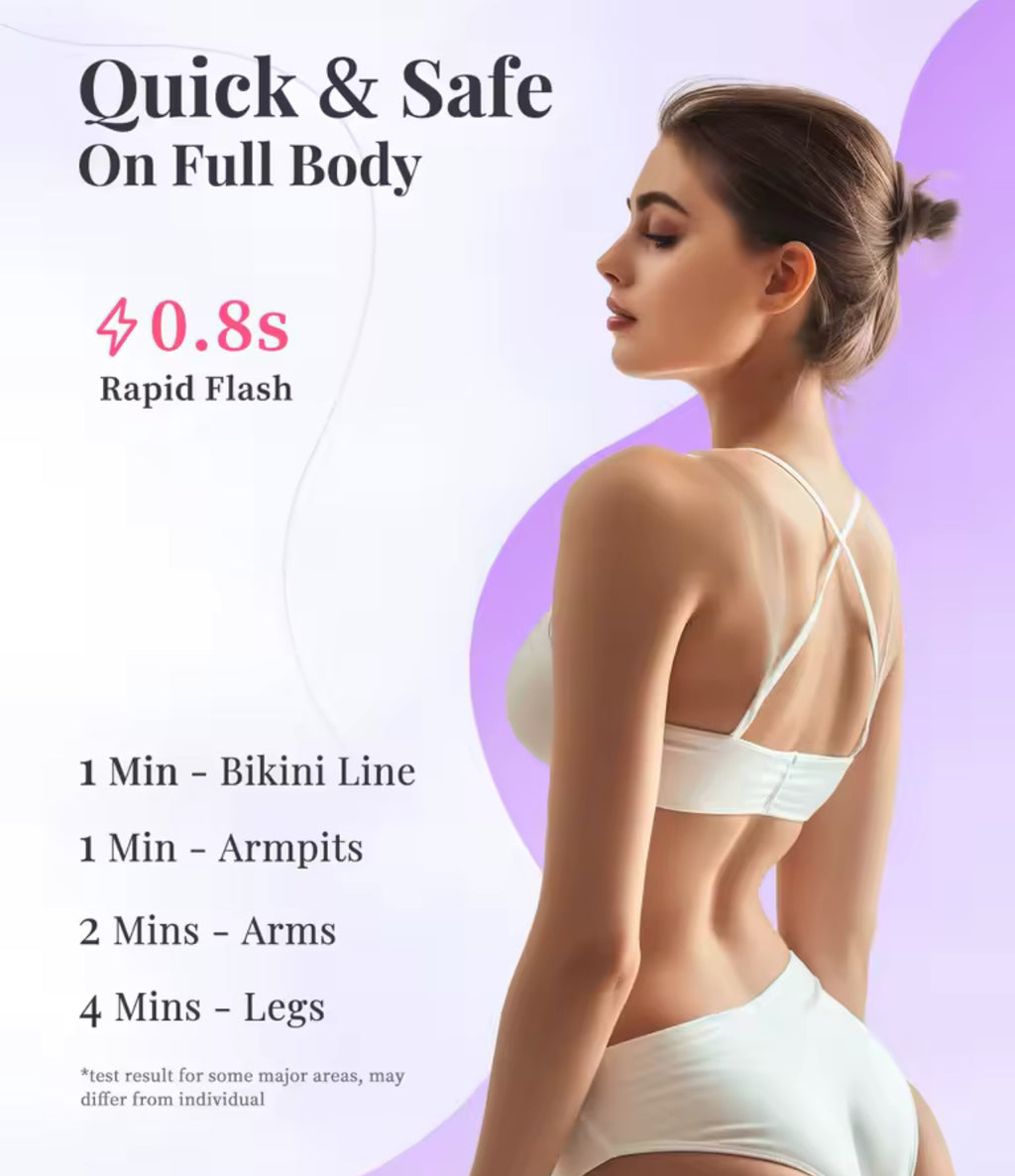 Hikyskin IPL Laser Hair Removal System Painless Home Device with Sapphire Ice-Cooling