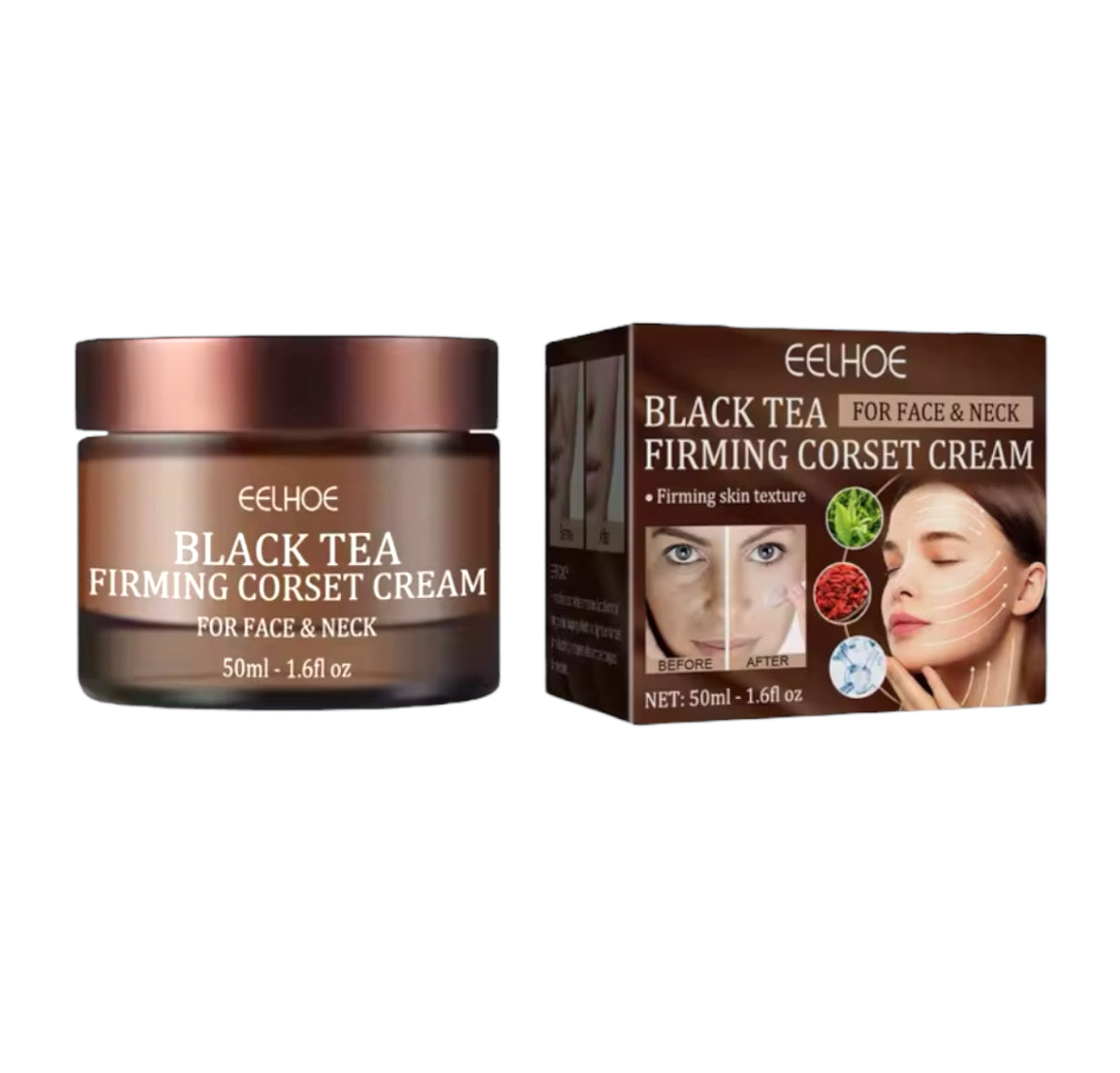 Black Tea Firming Face Cream Pore Minimizing & Brightening Skincare