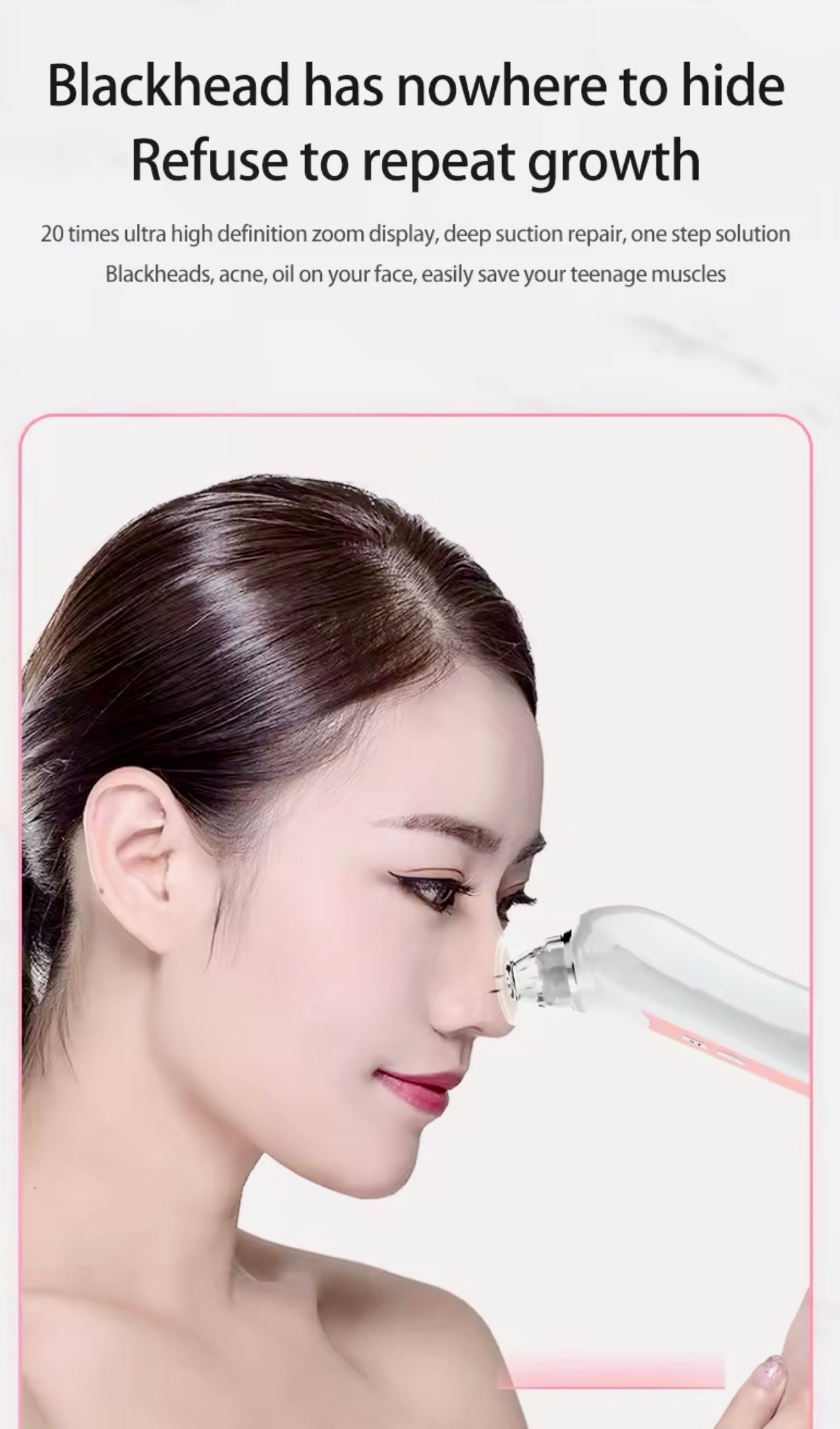 Blackhead Remover with Camera Pore Vacuum Tool with 3 Modes & 6 Heads