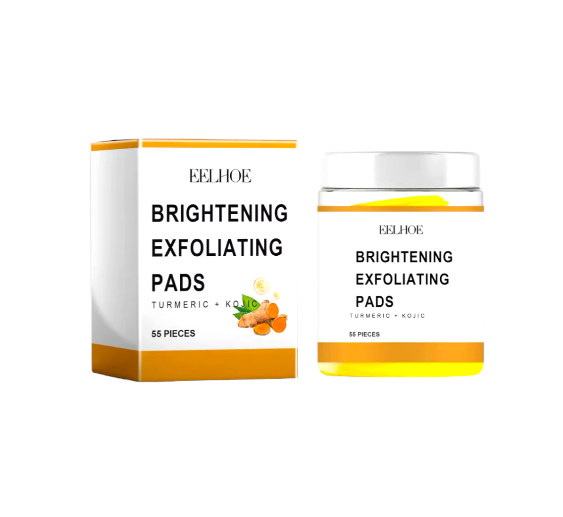 Turmeric Exfoliating Pads 55PCS with Kojic Acid for Oil Control & Dead Skin Removal