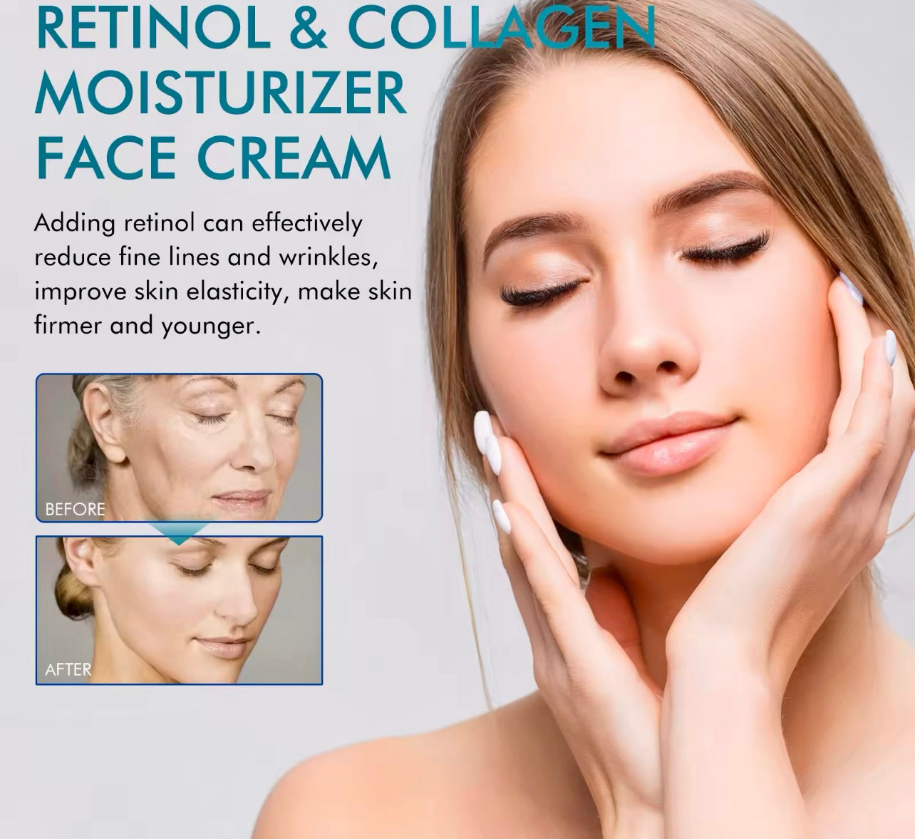 Retinol & Collagen Face Cream Day & Night Moisturizer  Hydrating & Firming