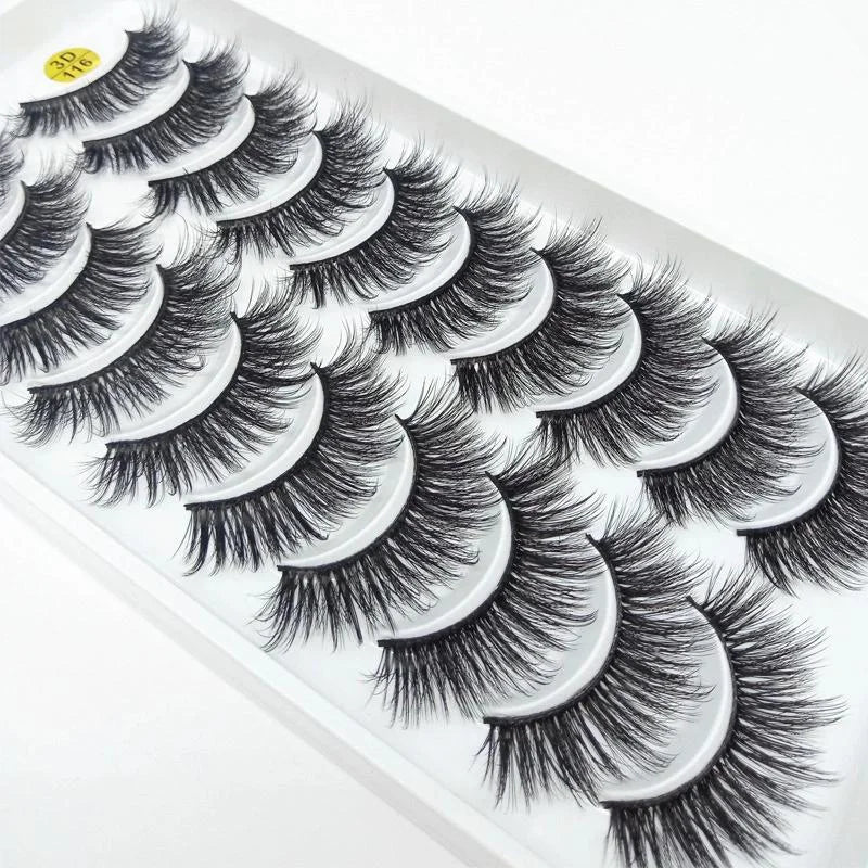 5/10 Pairs 3D Faux Mink Long Natural False Eyelashes – Dramatic & Thick