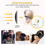 Ultra Soft Natural Silk Sleep Mask with Cotton Filling – Skin-Friendly Eye Mask with Adjustable Strap for Comfortable Sleep