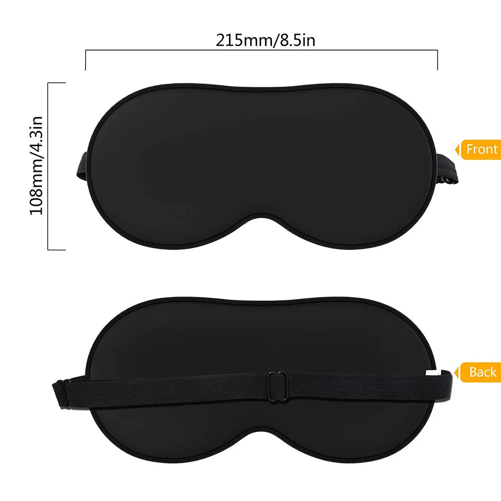 Ultra Soft Natural Silk Sleep Mask with Cotton Filling – Skin-Friendly Eye Mask with Adjustable Strap for Comfortable Sleep