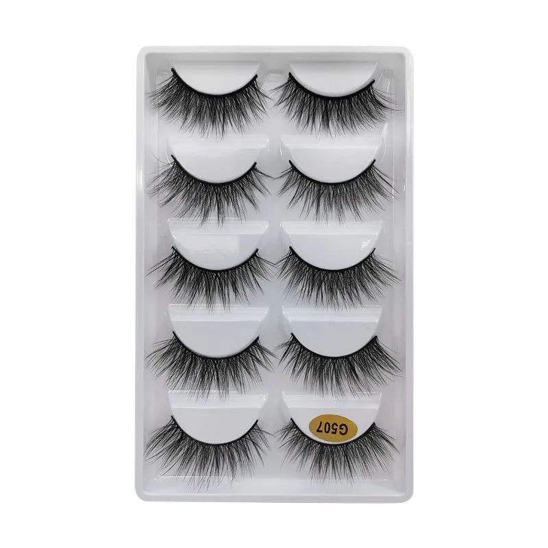 5/10 Pairs 3D Faux Mink Long Natural False Eyelashes – Dramatic & Thick