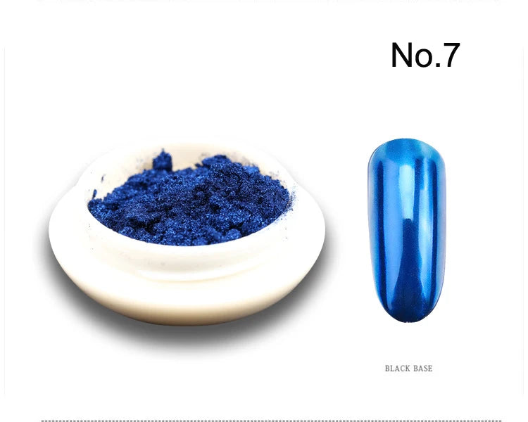 1Pc 19 Colors Nail Glitter Mirror Powder – 0.5g Chrome Dust Pigment for Nail Art & Dip Powder, JK47441