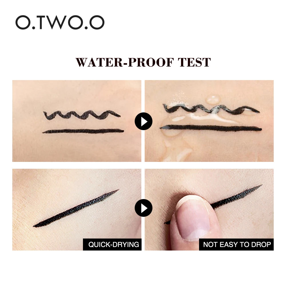 2-Piece Eyeliner Stamp Kit – Waterproof Black Liquid Eyeliner & Wing Stamp Duo for Perfect Cat Eyes