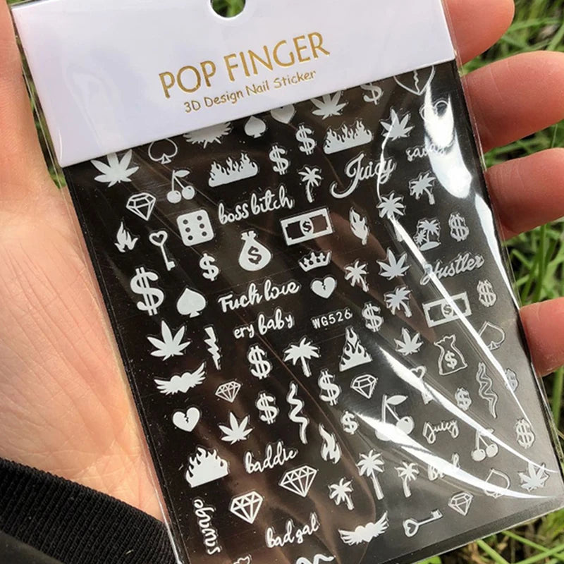 3D Dollar Sign Nail Art Stickers