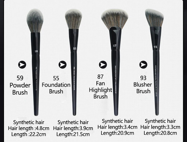 1pc Precision Powder Makeup Brush #59 – Soft Round Head Brush for Setting, Blush & Bronzer Application