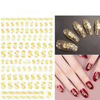 3D Dollar Sign Nail Art Stickers