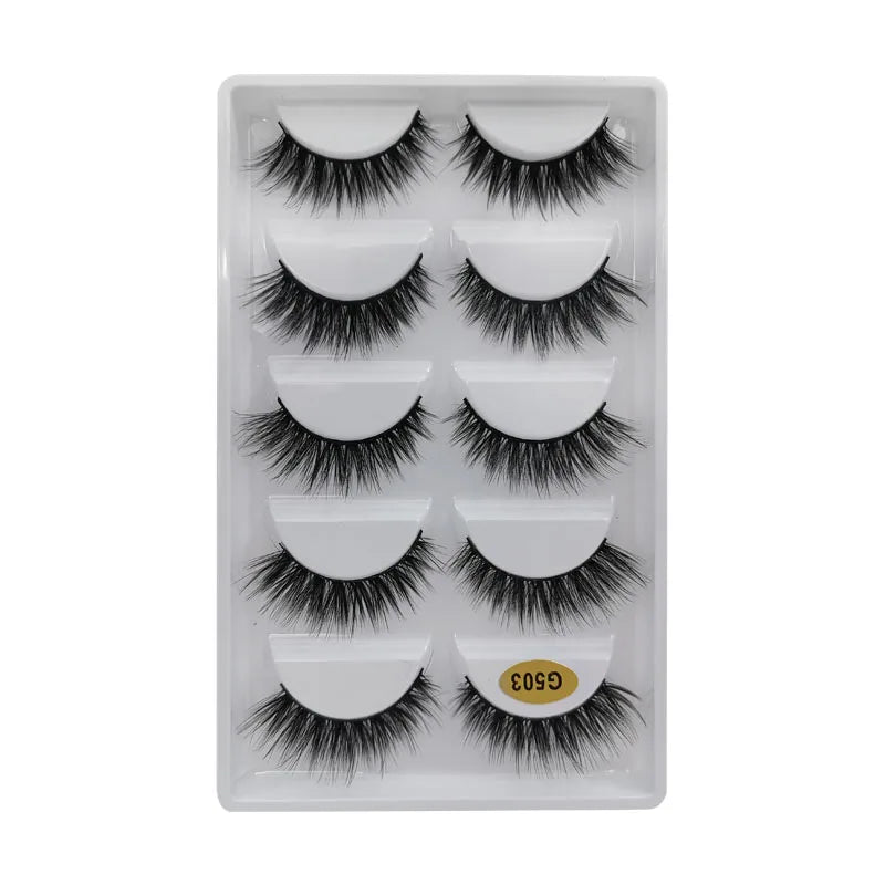 5/10 Pairs 3D Faux Mink Long Natural False Eyelashes – Dramatic & Thick