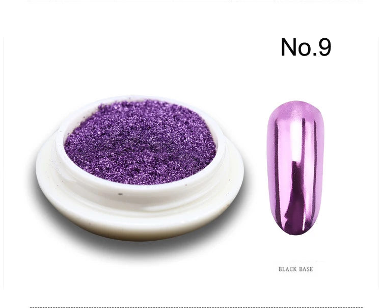 1Pc 19 Colors Nail Glitter Mirror Powder – 0.5g Chrome Dust Pigment for Nail Art & Dip Powder, JK47441
