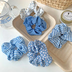 Summer Beach Style Women’s Hair Scrunchies Set – Blue Series Korean Hair Accessories