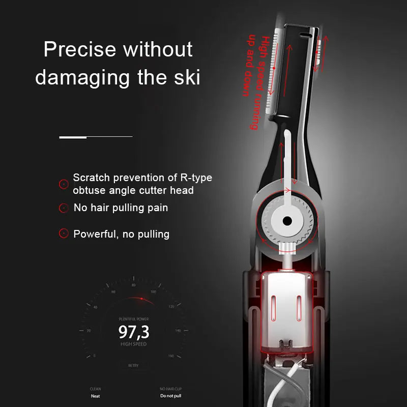 Electric Eyebrow & Body Hair Trimmer – Versatile & Washable Razor