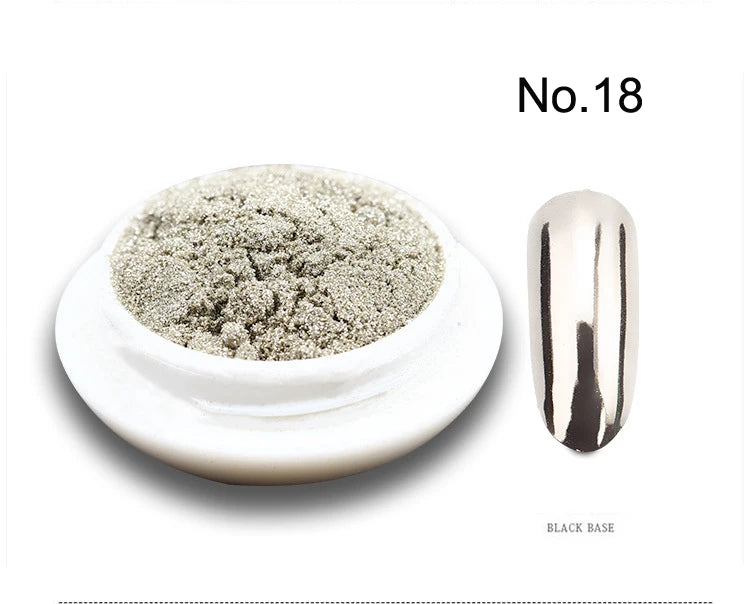1Pc 19 Colors Nail Glitter Mirror Powder – 0.5g Chrome Dust Pigment for Nail Art & Dip Powder, JK47441