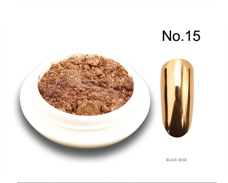 1Pc 19 Colors Nail Glitter Mirror Powder – 0.5g Chrome Dust Pigment for Nail Art & Dip Powder, JK47441