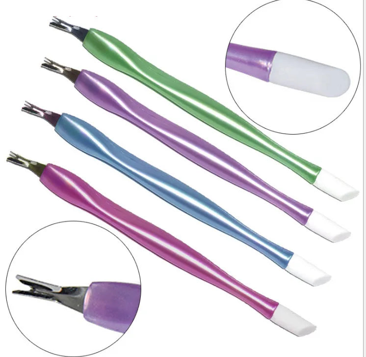 10pcs Mixed Color Cuticle Pusher Set – Dead Skin Fork, Trimmer & Peeling Knife Manicure Nail Art Tools