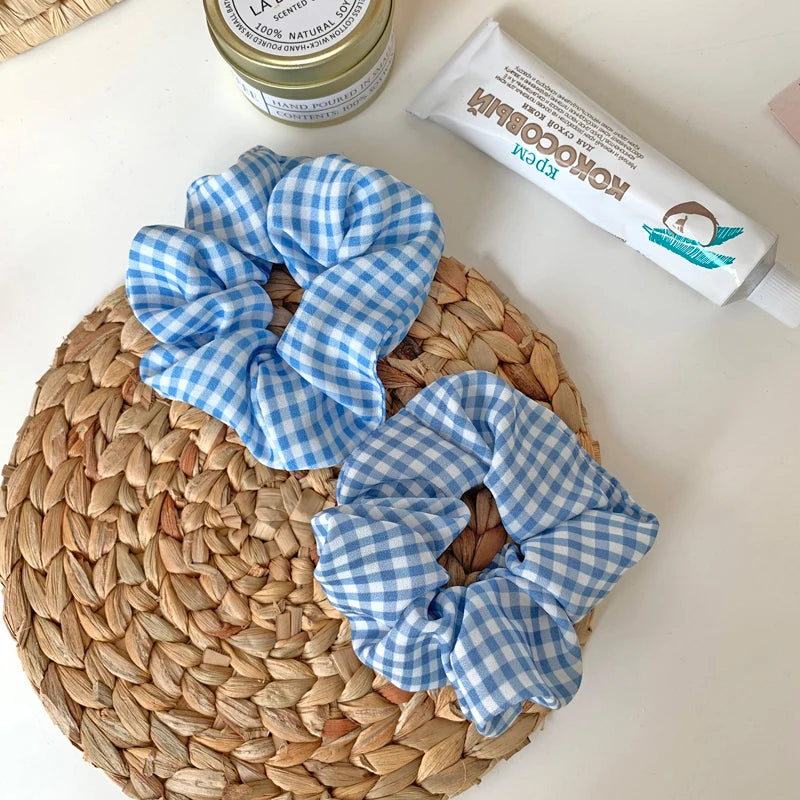 Summer Beach Style Women’s Hair Scrunchies Set – Blue Series Korean Hair Accessories