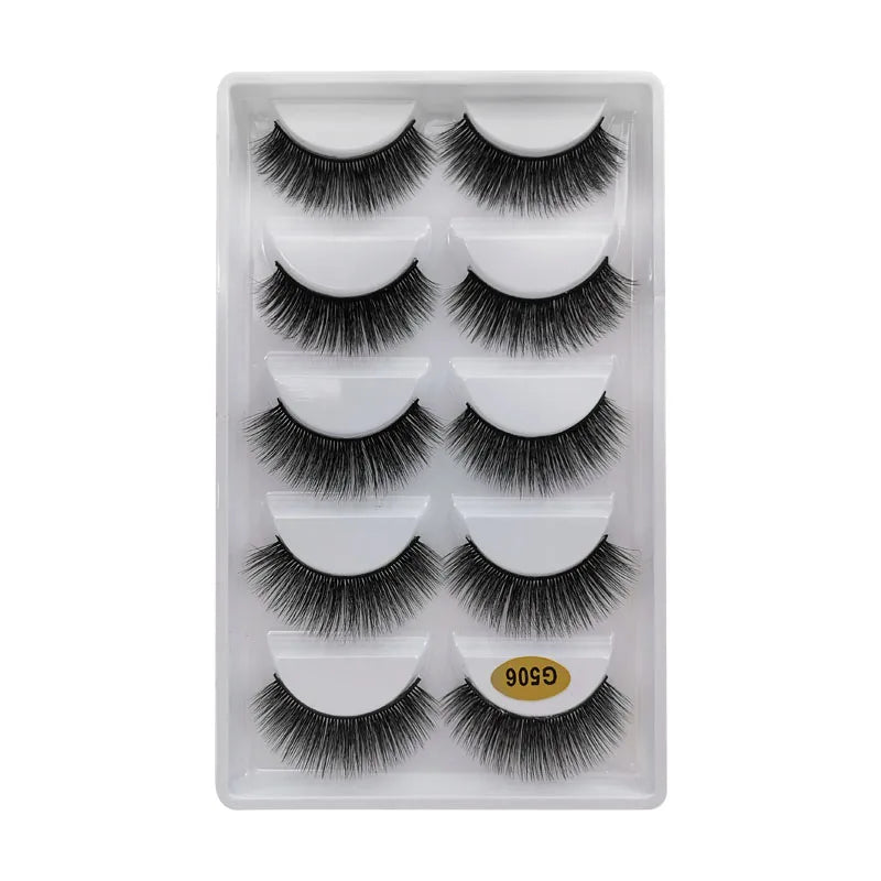 5/10 Pairs 3D Faux Mink Long Natural False Eyelashes – Dramatic & Thick