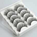 QSTY 3D Mink False Eyelashes – Dramatic Black Volume, 5 Pairs