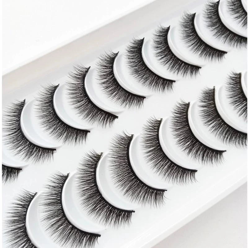 5/10 Pairs 3D Faux Mink Long Natural False Eyelashes – Dramatic & Thick