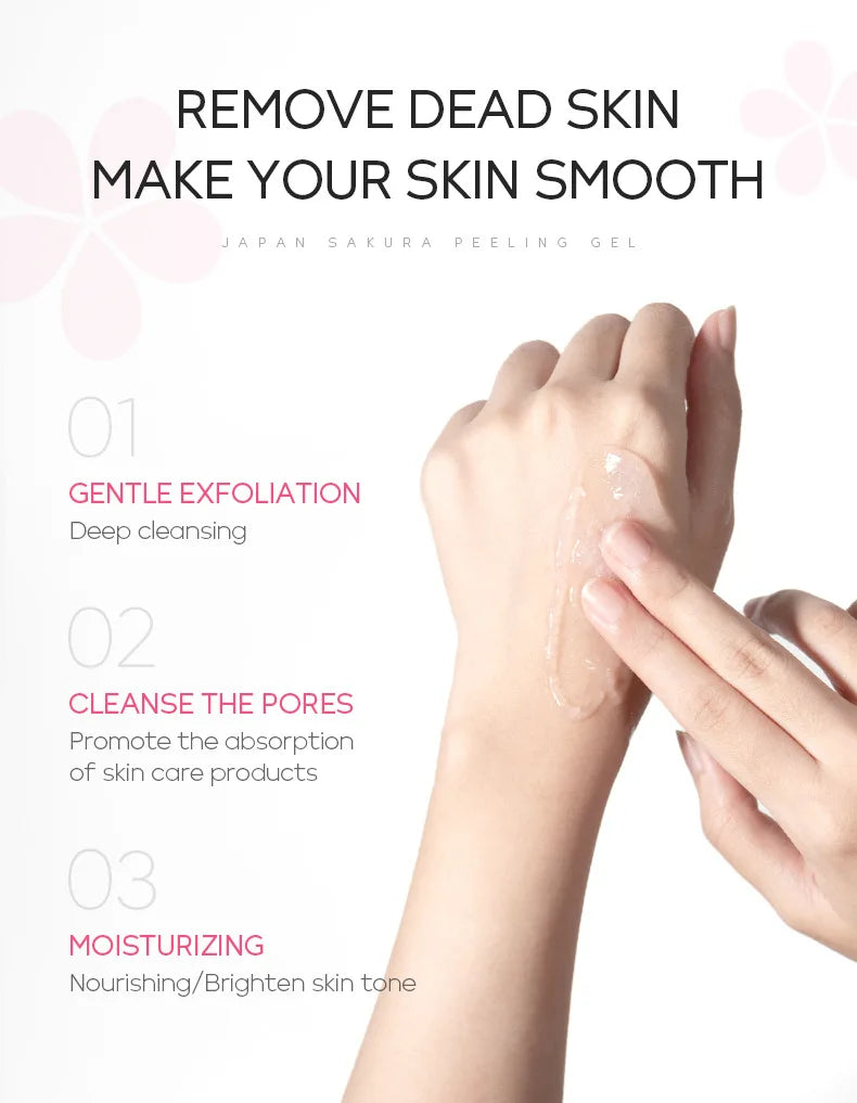 LAIKOU Sakura Moisturizing Facial Cleanser & Peeling Gel – Deep Cleanse & Exfoliate