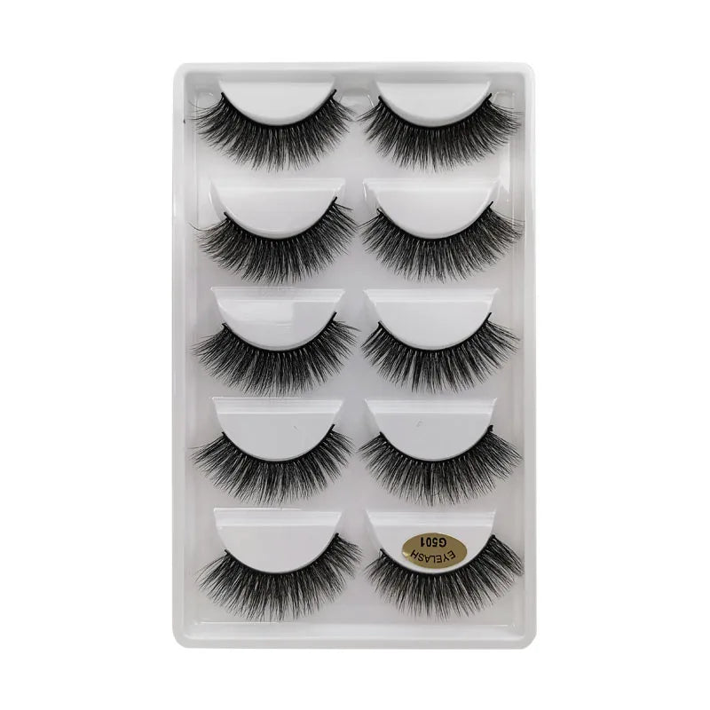 5/10 Pairs 3D Faux Mink Long Natural False Eyelashes – Dramatic & Thick