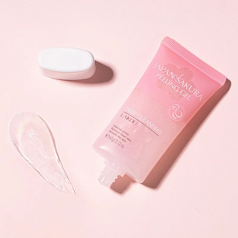 Japan Sakura Peeling Gel – Cherry Blossom Exfoliating Facial Scrub for Deep Cleansing & Smooth Skin