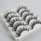 QSTY 3D Mink False Eyelashes – Dramatic Black Volume, 5 Pairs