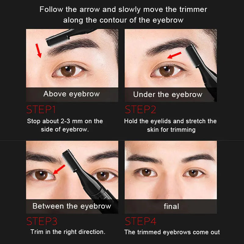Electric Eyebrow & Body Hair Trimmer – Versatile & Washable Razor