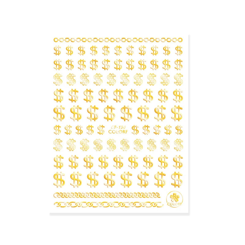 3D Dollar Sign Nail Art Stickers