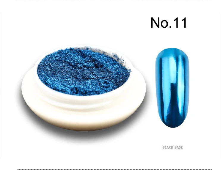 1Pc 19 Colors Nail Glitter Mirror Powder – 0.5g Chrome Dust Pigment for Nail Art & Dip Powder, JK47441