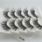 QSTY 3D Mink False Eyelashes – Dramatic Black Volume, 5 Pairs