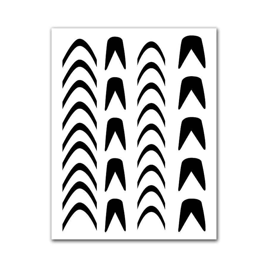 Creative Cute Hollow Nail Stickers Set - Airbrush Stencils Spray Templates for Nail Art - Heart Butterfly Bear Designs