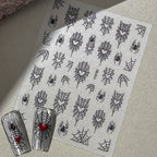3D Halloween Nail Stickers – Laser Ghost, Spider & Pumpkin Decals
