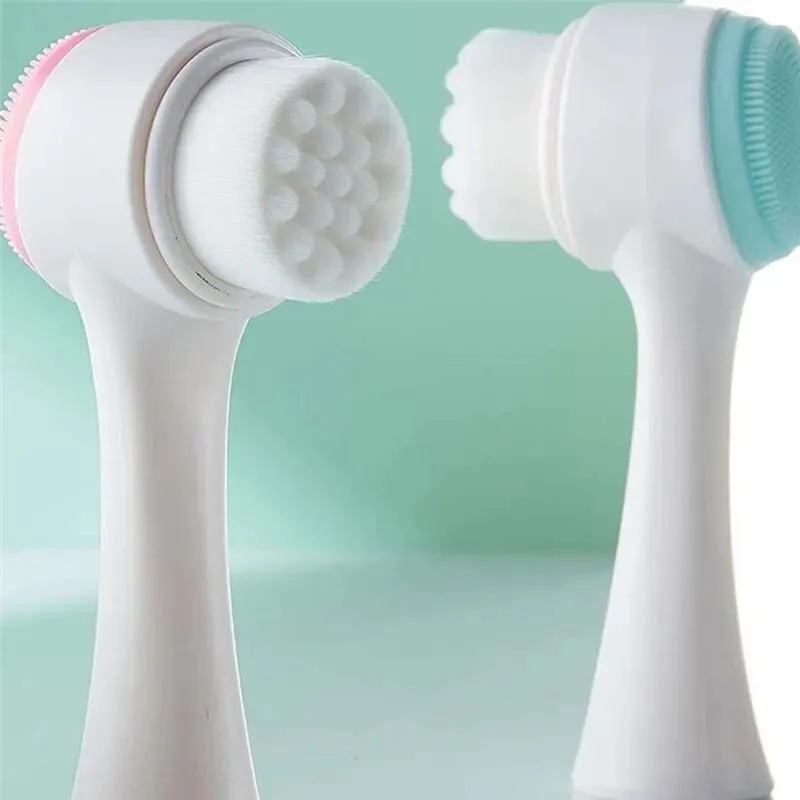 AA20-3D Double-Sided Facial Cleansing Brush – Soft Bristles & Manual Massage