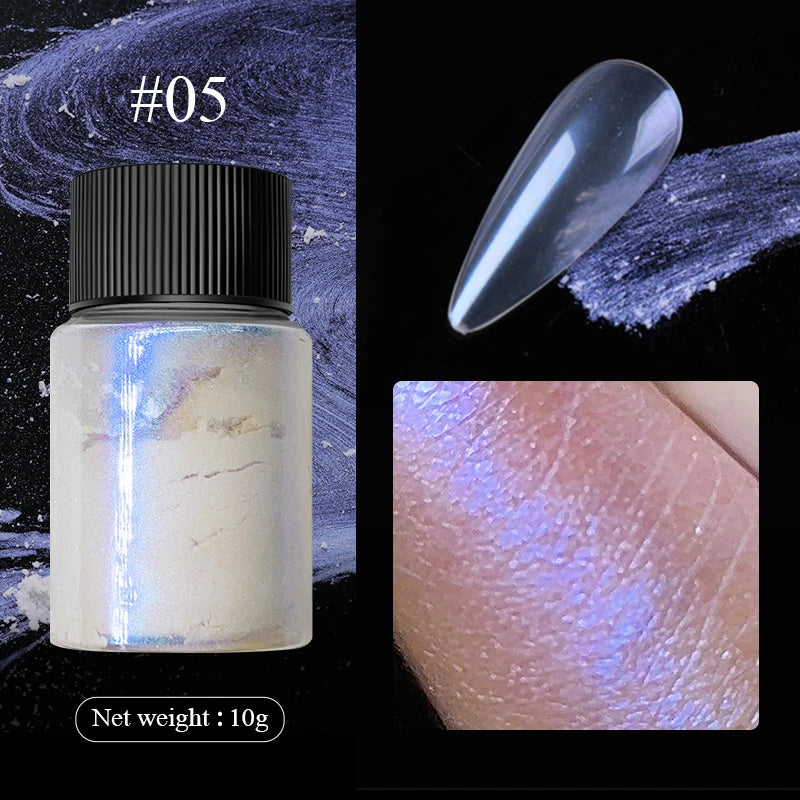 10g Gradient Pearl Nail Powder – Metallic Aurora Effect Glitter Dust for UV Gel Nail Art Decorations