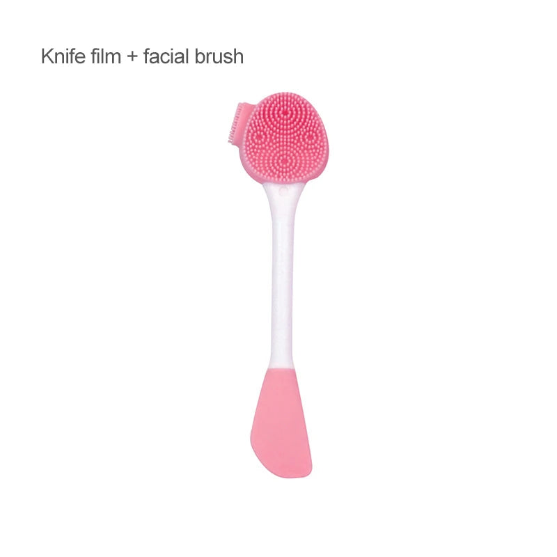 2-in-1 Silicone Facial Cleansing Brush – Mud Mask Remover & Makeup Scraper Tool
