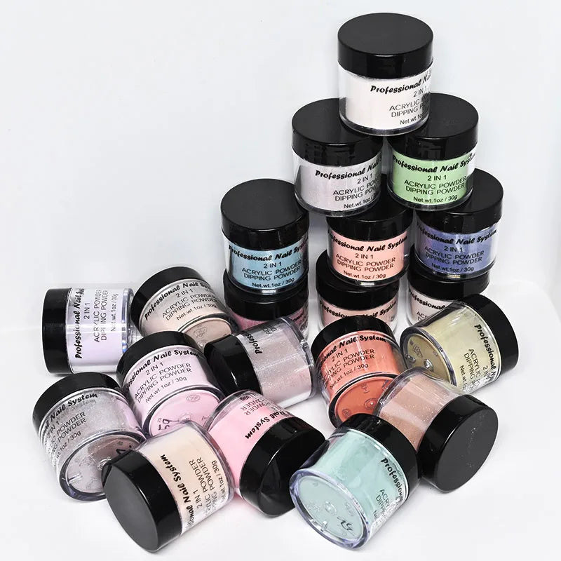 2-in-1 Acrylic & Dipping Powder – Nail Dust Pigment for French Dip, Glitter Manicure & Gel Polish, FAW53