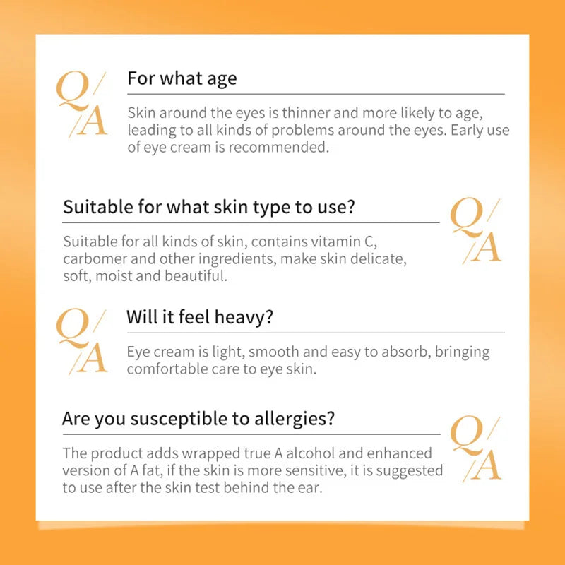Vitamin C Eye Cream – Anti-Dark Circles, Puffiness & Firming
