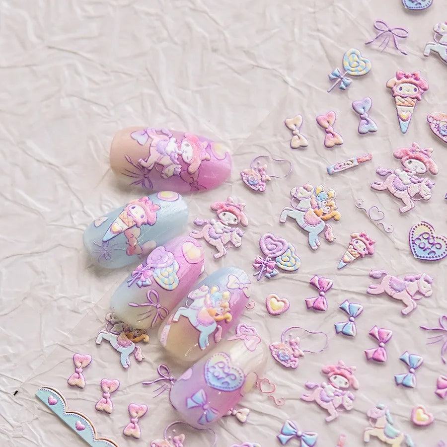 5D Nail Stickers – Melody, Hello Kitty & Pochacco Decals