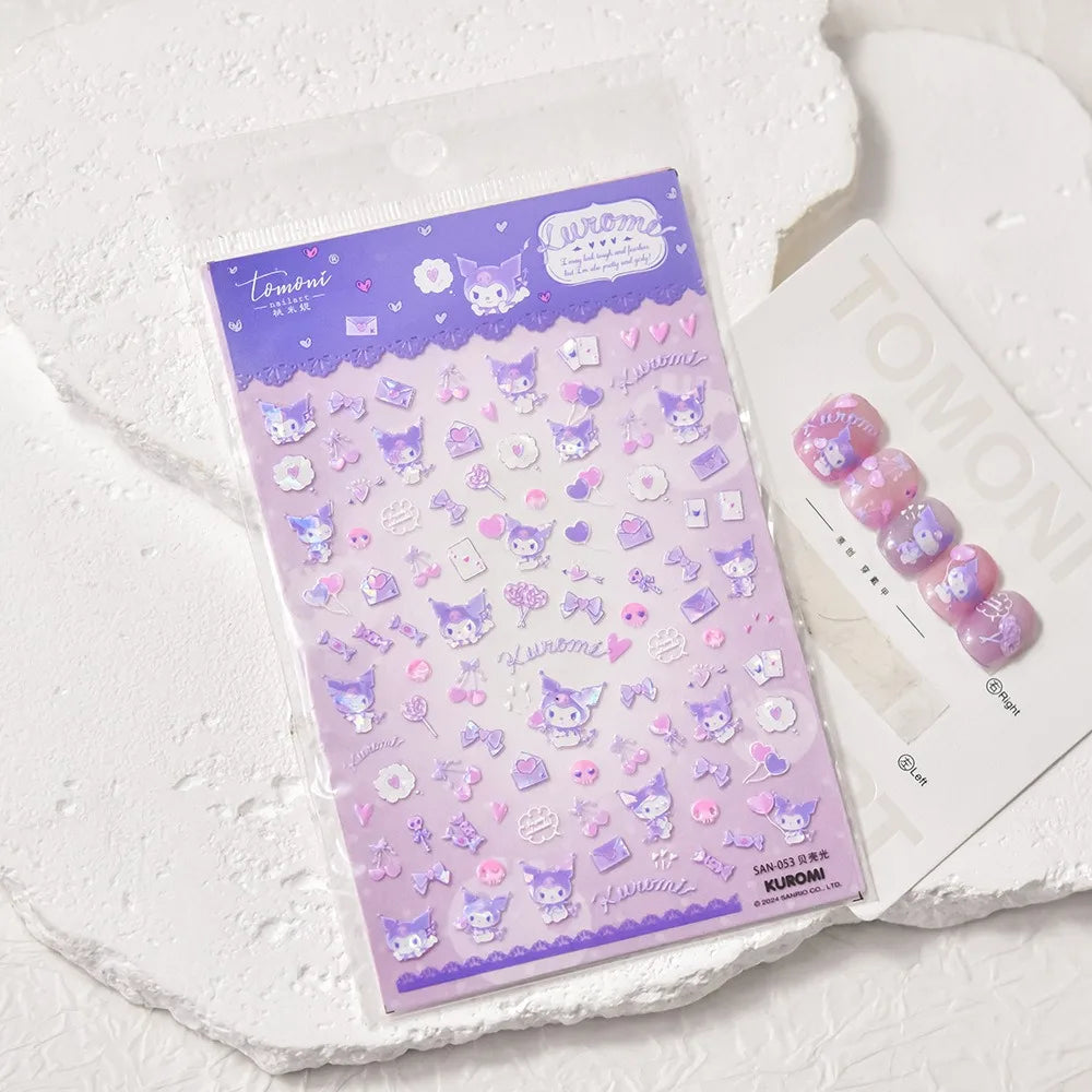 5D Anime Nail Stickers – Hello Kitty, Kuromi & Cinnamoroll
