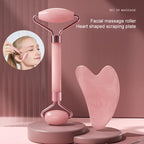 Pink Rose Quartz Jade Roller & Gua Sha Set