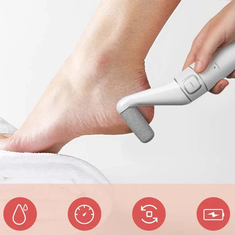 Electric Foot File Grinder – USB Rechargeable Callus Remover with Replacement Head for Smooth Feet