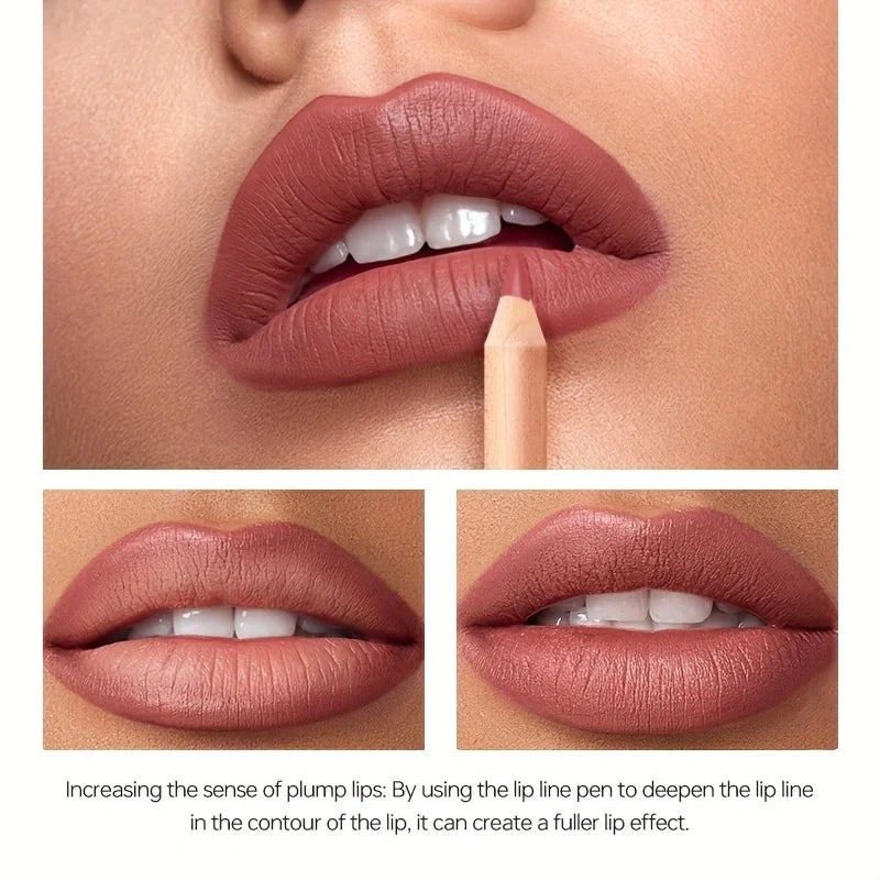 12pcs Waterproof Nude Lip Liner Set – Long-Lasting, Moisturizing Pencils