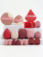 20 Pcs Pink Makeup Sponge & Puff Set for Face Cream, Powder, and Concealer – Soft Blending Applicator Tool