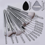 18-Piece Makeup Brush & Sponge Set – Portable, Soft, Dual-Use Tools