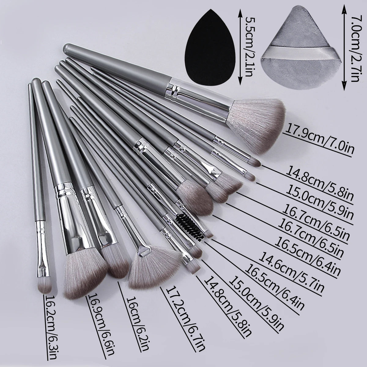 18-Piece Makeup Brush & Sponge Set – Portable, Soft, Dual-Use Tools